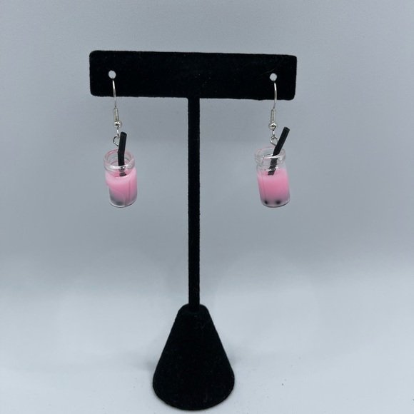 3 for $20 Pink Boba Tea Acrylic Dangle Earrings “You Pick 3” - Picture 3 of 7